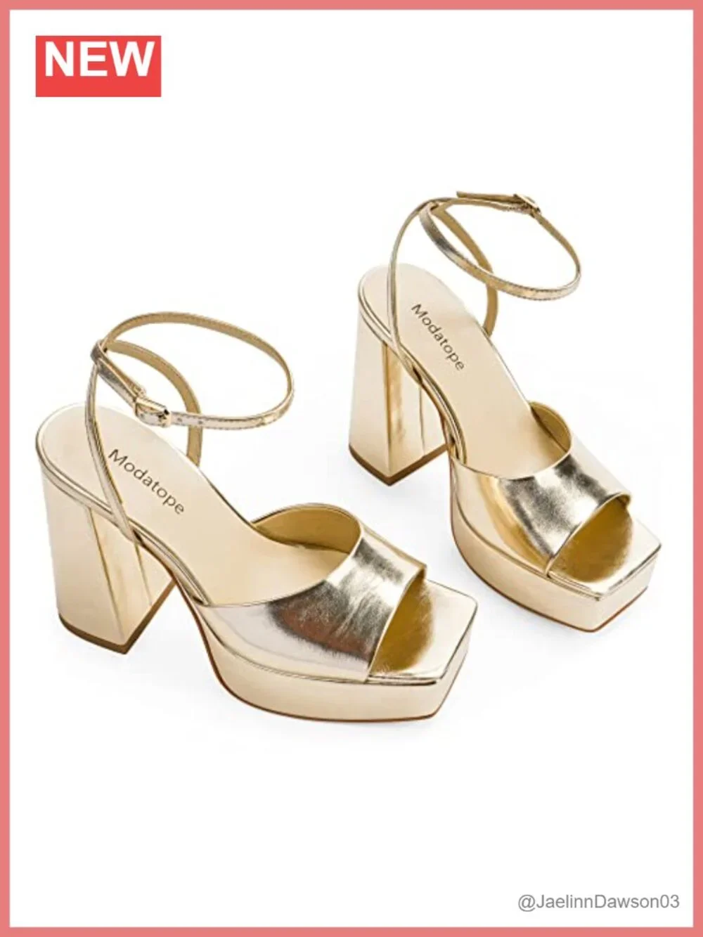 Women's Platform Heels Chunky Open Toe Ankle Strap PU Leather Sandals